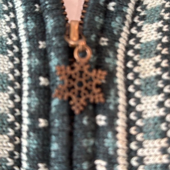 Appleseed’s Green Nordic Inspired Soft Zip Front Cardigan Size Medium - Picture 4 of 13